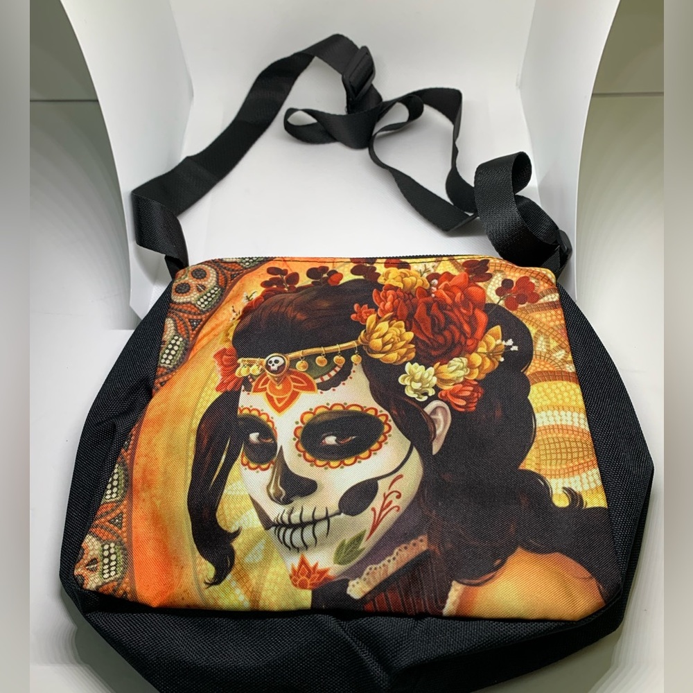 Day of the dead sugar skull shoulder bag goth punk emo witch wicca light weight